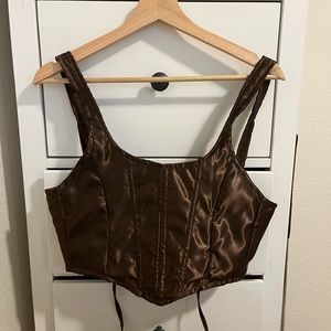 Handmade brown corset top
